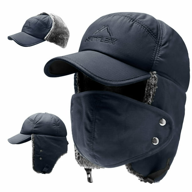 Hat Bomber Winter Ski Aviator Ear Cap Trooper Fur Flap Trapper Warm Men Trend